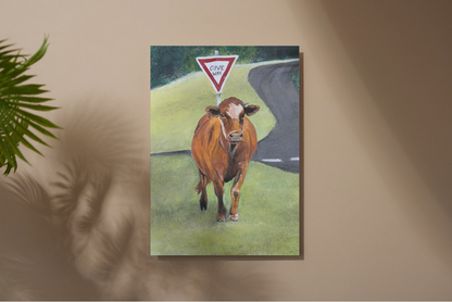 'Give Way' - Cow - Art Print - Cowboy / Cowgirl decor - Norfolk Island - Unframed Print